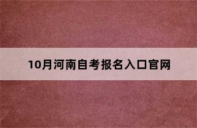 10月河南自考报名入口官网