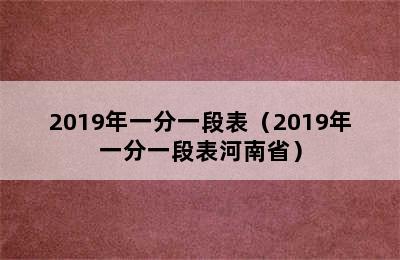 2019年一分一段表（2019年一分一段表河南省）