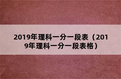 2019年理科一分一段表（2019年理科一分一段表格）