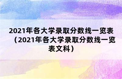 2021年各大学录取分数线一览表（2021年各大学录取分数线一览表文科）