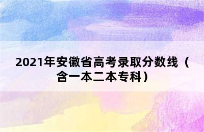 2021年安徽省高考录取分数线（含一本二本专科）