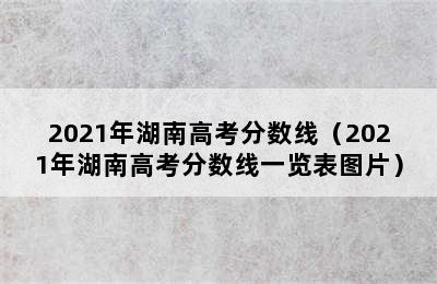 2021年湖南高考分数线（2021年湖南高考分数线一览表图片）