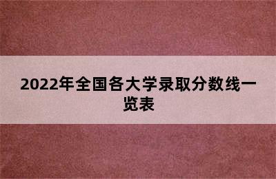 2022年全国各大学录取分数线一览表