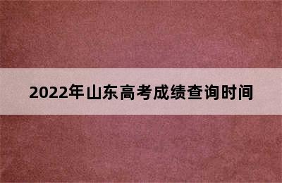 2022年山东高考成绩查询时间