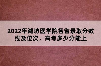 2022年潍坊医学院各省录取分数线及位次，高考多少分能上