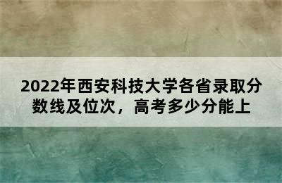 2022年西安科技大学各省录取分数线及位次，高考多少分能上