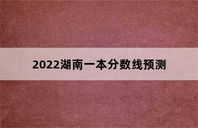 2022湖南一本分数线预测