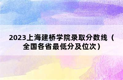 2023上海建桥学院录取分数线（全国各省最低分及位次）