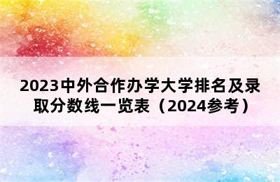 2023中外合作办学大学排名及录取分数线一览表（2024参考）