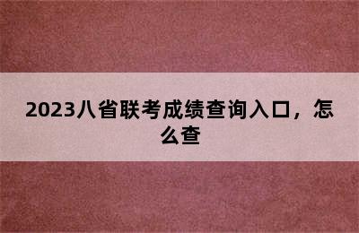 2023八省联考成绩查询入口，怎么查