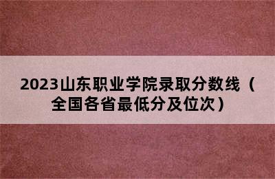 2023山东职业学院录取分数线（全国各省最低分及位次）