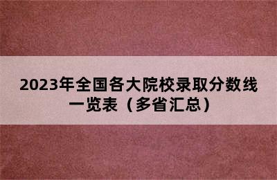 2023年全国各大院校录取分数线一览表（多省汇总）