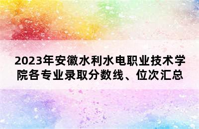 2023年安徽水利水电职业技术学院各专业录取分数线、位次汇总