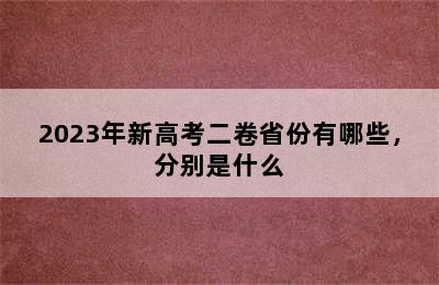 2023年新高考二卷省份有哪些，分别是什么