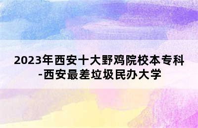 2023年西安十大野鸡院校本专科-西安最差垃圾民办大学