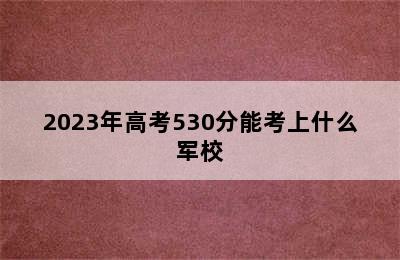 2023年高考530分能考上什么军校