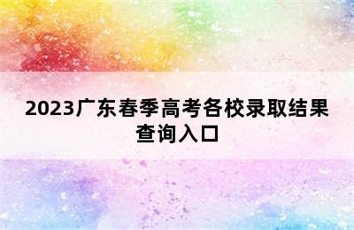 2023广东春季高考各校录取结果查询入口