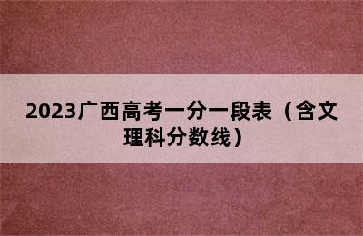 2023广西高考一分一段表（含文理科分数线）