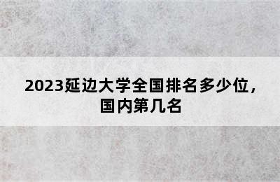 2023延边大学全国排名多少位，国内第几名