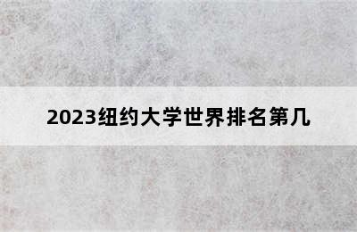 2023纽约大学世界排名第几