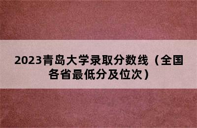 2023青岛大学录取分数线（全国各省最低分及位次）