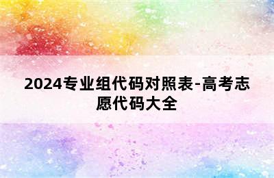 2024专业组代码对照表-高考志愿代码大全