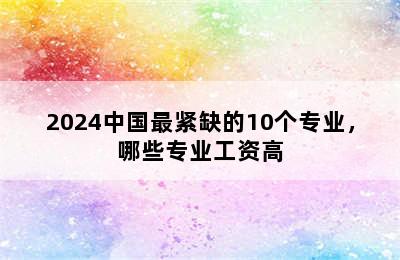 2024中国最紧缺的10个专业，哪些专业工资高