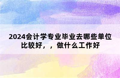 2024会计学专业毕业去哪些单位比较好，，做什么工作好