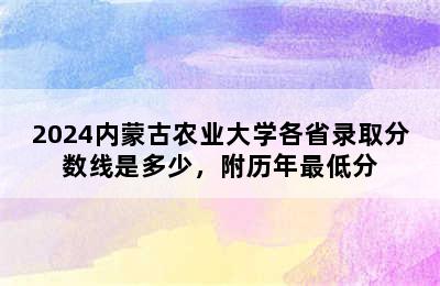 2024内蒙古农业大学各省录取分数线是多少，附历年最低分