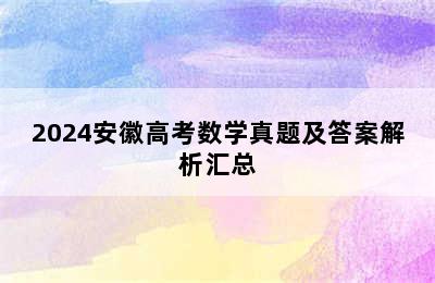 2024安徽高考数学真题及答案解析汇总