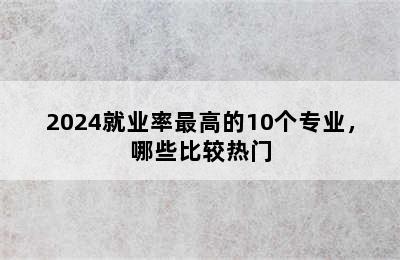 2024就业率最高的10个专业，哪些比较热门