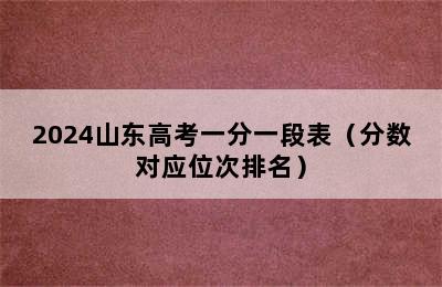 2024山东高考一分一段表（分数对应位次排名）