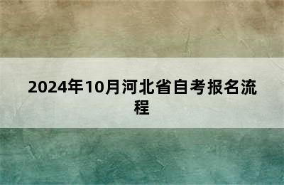 2024年10月河北省自考报名流程