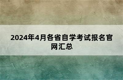 2024年4月各省自学考试报名官网汇总