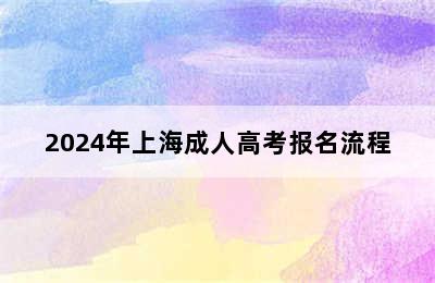 2024年上海成人高考报名流程