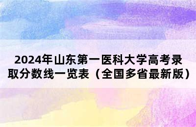 2024年山东第一医科大学高考录取分数线一览表（全国多省最新版）