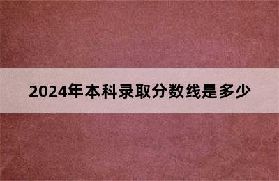 2024年本科录取分数线是多少