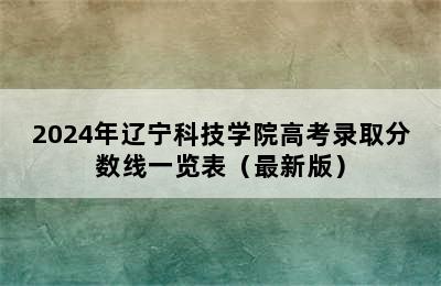 2024年辽宁科技学院高考录取分数线一览表（最新版）