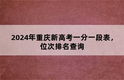 2024年重庆新高考一分一段表，位次排名查询