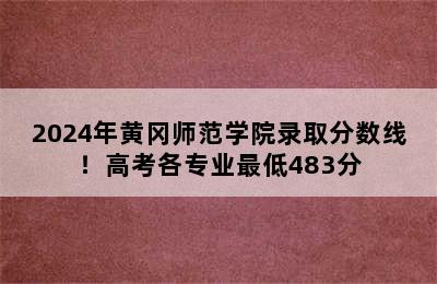 2024年黄冈师范学院录取分数线！高考各专业最低483分