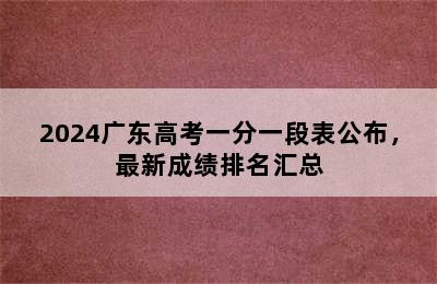 2024广东高考一分一段表公布，最新成绩排名汇总