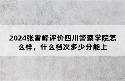 2024张雪峰评价四川警察学院怎么样，什么档次多少分能上