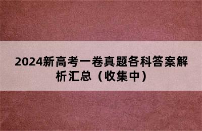 2024新高考一卷真题各科答案解析汇总（收集中）