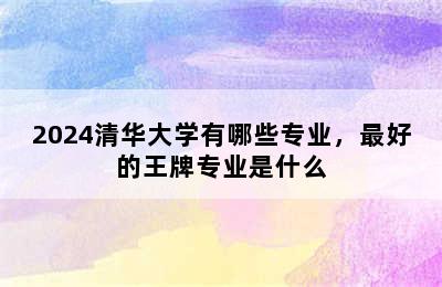 2024清华大学有哪些专业，最好的王牌专业是什么