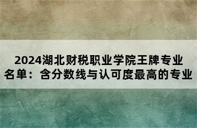 2024湖北财税职业学院王牌专业名单：含分数线与认可度最高的专业