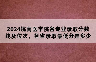 2024皖南医学院各专业录取分数线及位次，各省录取最低分是多少