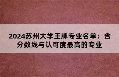 2024苏州大学王牌专业名单：含分数线与认可度最高的专业