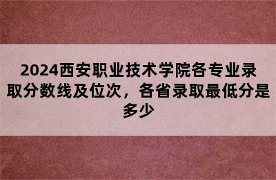 2024西安职业技术学院各专业录取分数线及位次，各省录取最低分是多少