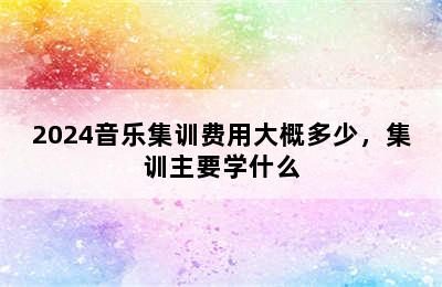 2024音乐集训费用大概多少，集训主要学什么