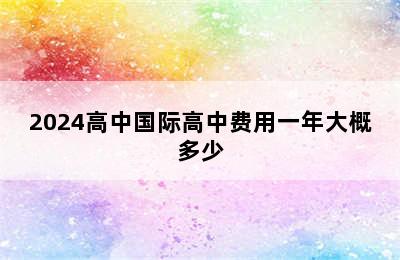 2024高中国际高中费用一年大概多少